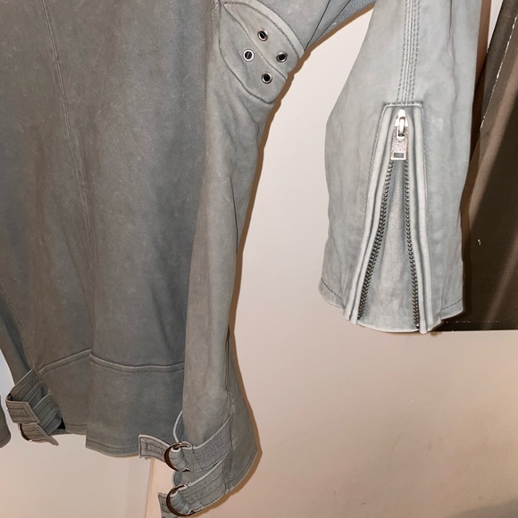 Iro leather jacket size M grey with green hue real leather NWT - Picture 8 of 11